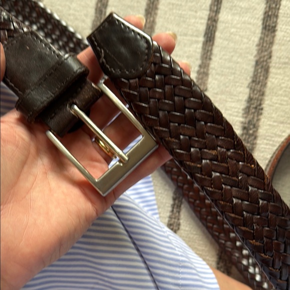 Ermenegildo Zegna Brown Leather Braided Belt - Picture 6 of 6